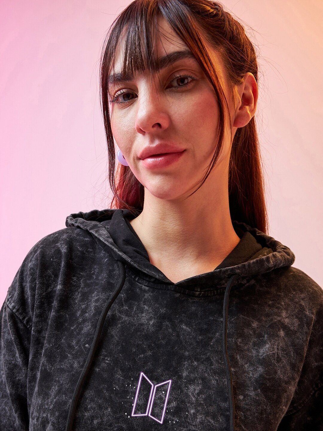 Buy Bewakoof BTS My Universe Printed Hooded Fleece Pullover