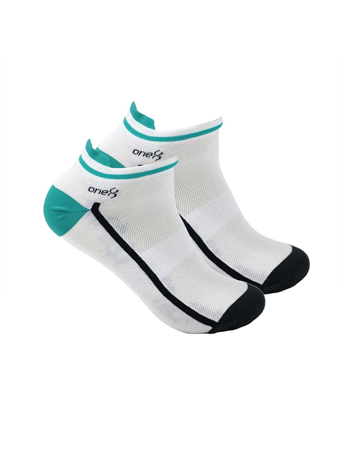 One8 Men Pack Of 2 Striped Ankle-Length Socks