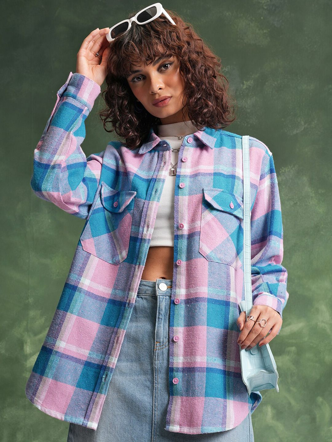 Tokyo Talkies Tartan Checked Oversized Flannel Shacket