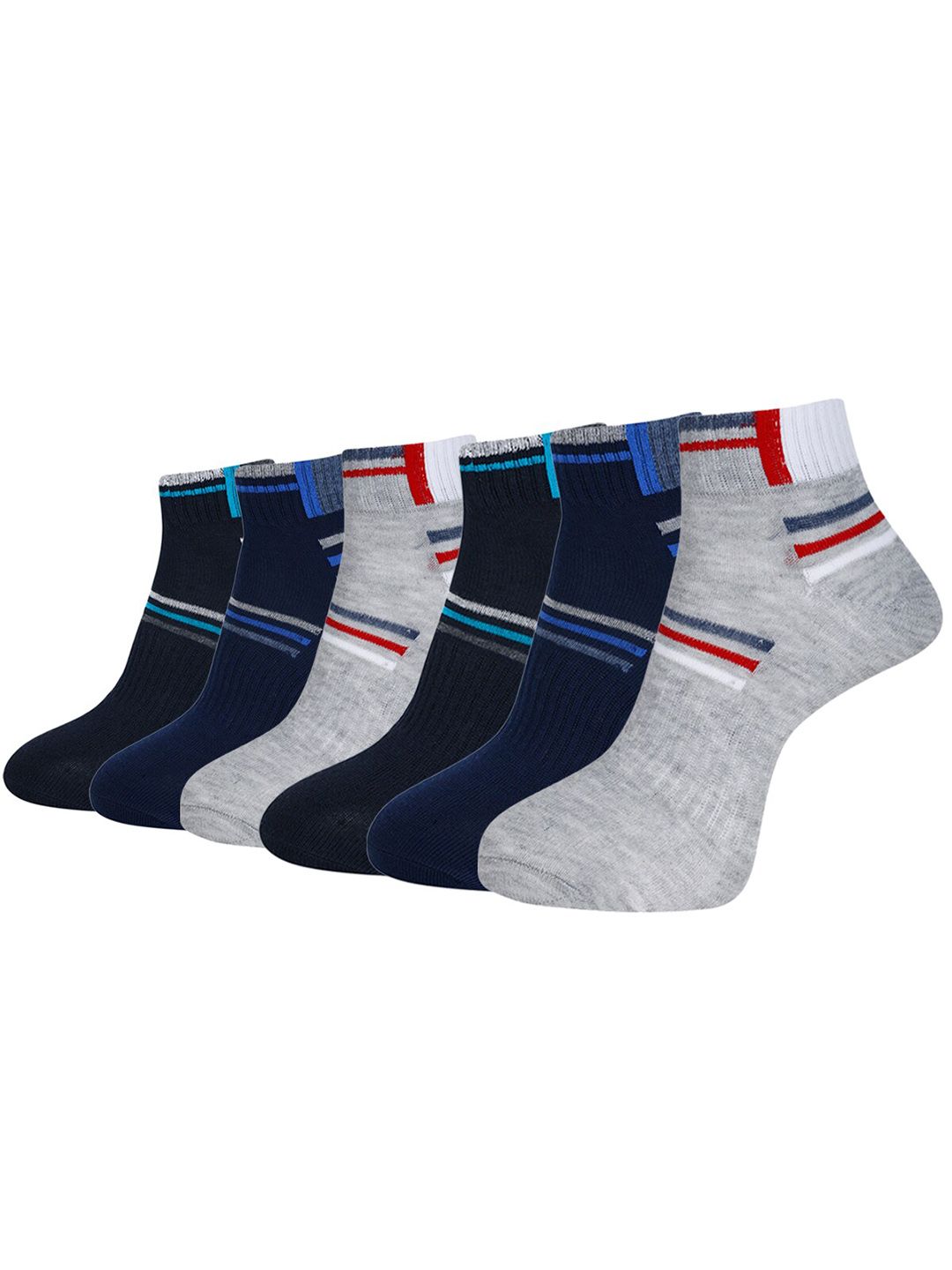 Dollar Socks Men Pack Of 6 Patterned Ankle-Length Socks