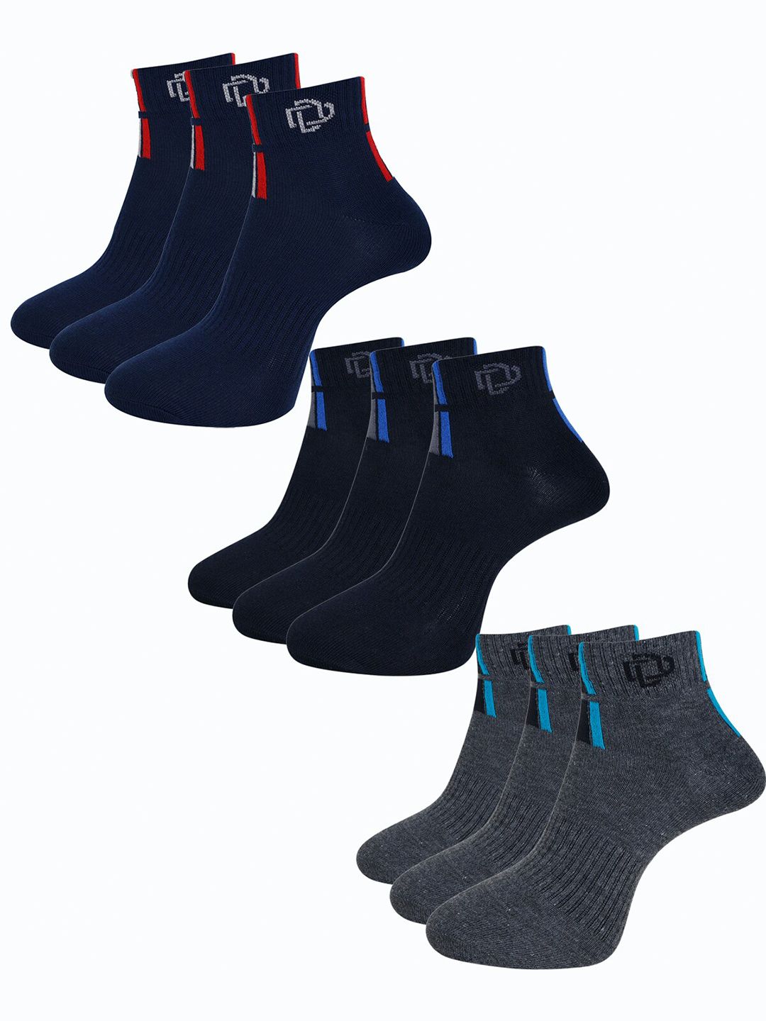 Dollar Socks Men Pack Of 9 Ankle Length Socks