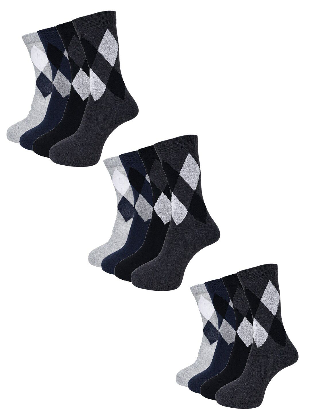 Dollar Socks Men Pack Of 12 Assorted Ankle Length Socks
