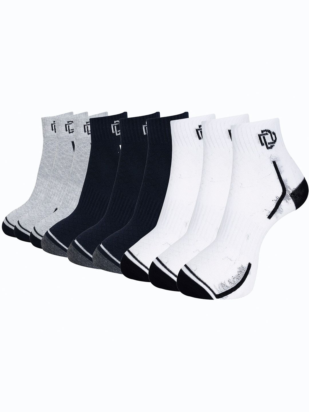 Dollar Socks Men Pack Of 9 Patterned Ankle Length Socks