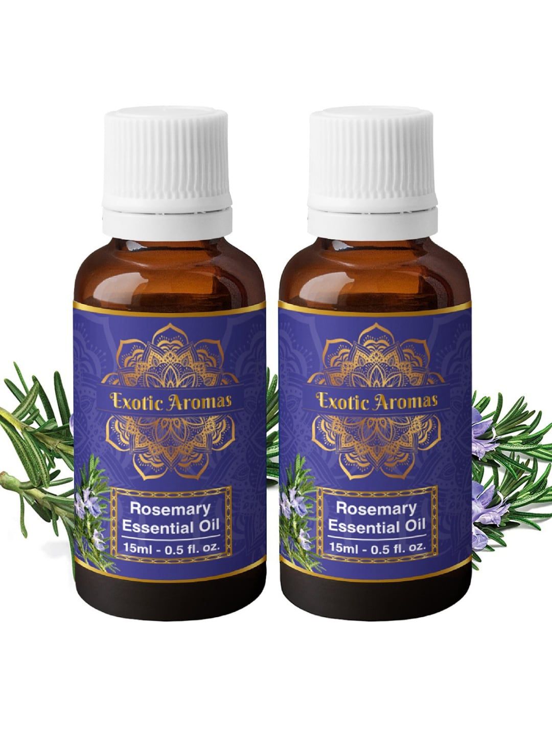 EXOTIC AROMAS 2-Pcs Rosemary Oil for Hair Growth & Skin - 15ml Each