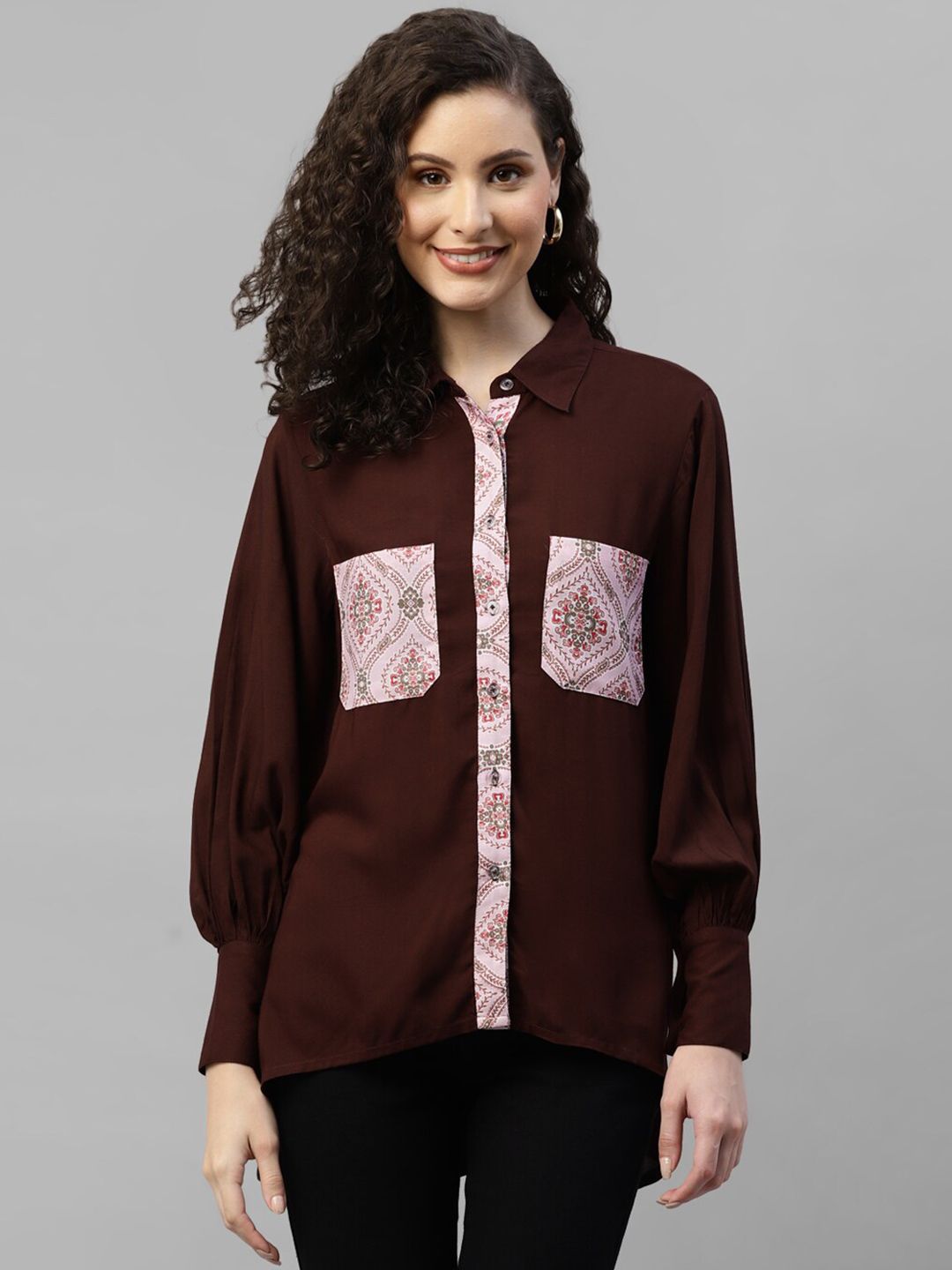 DEEBACO Women Brown Classic Opaque Casual Shirt Price in India