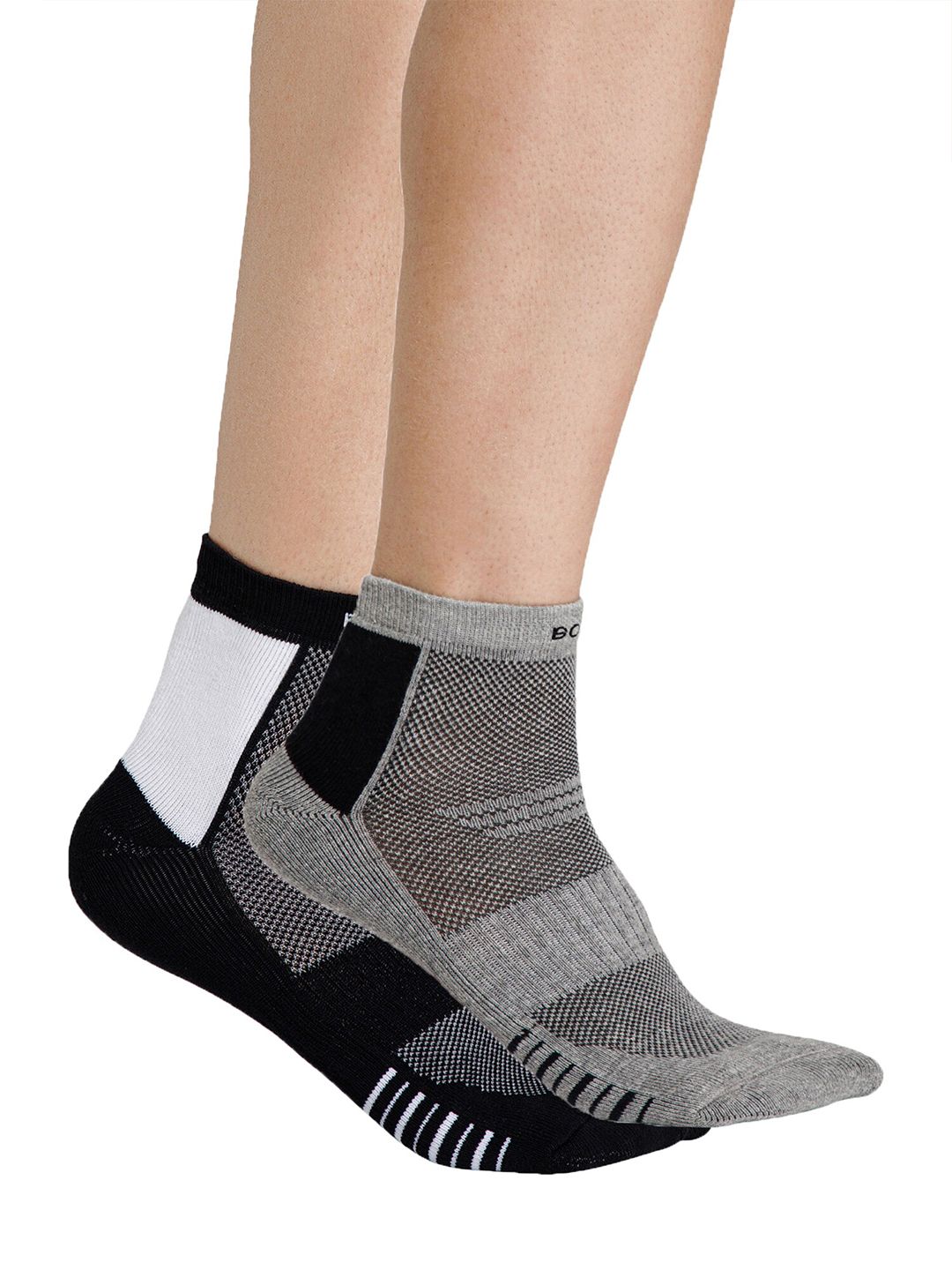 Bodycare Men Pack Of 2 Assorted Cotton Ankle Length Socks