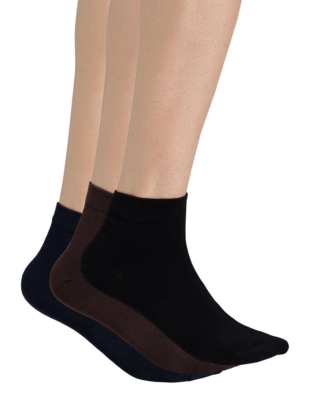 Bodycare Men Pack Of 3 Assorted Cotton Ankle Length Socks