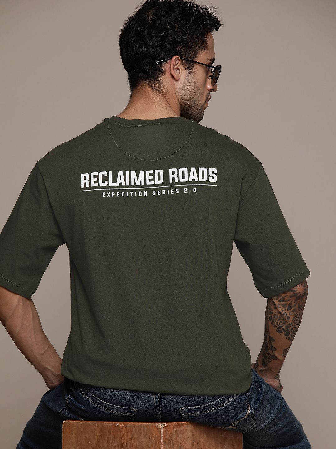 The Roadster Lifestyle Co. Typography Printed Pure Cotton Relaxed Fit T-shirt