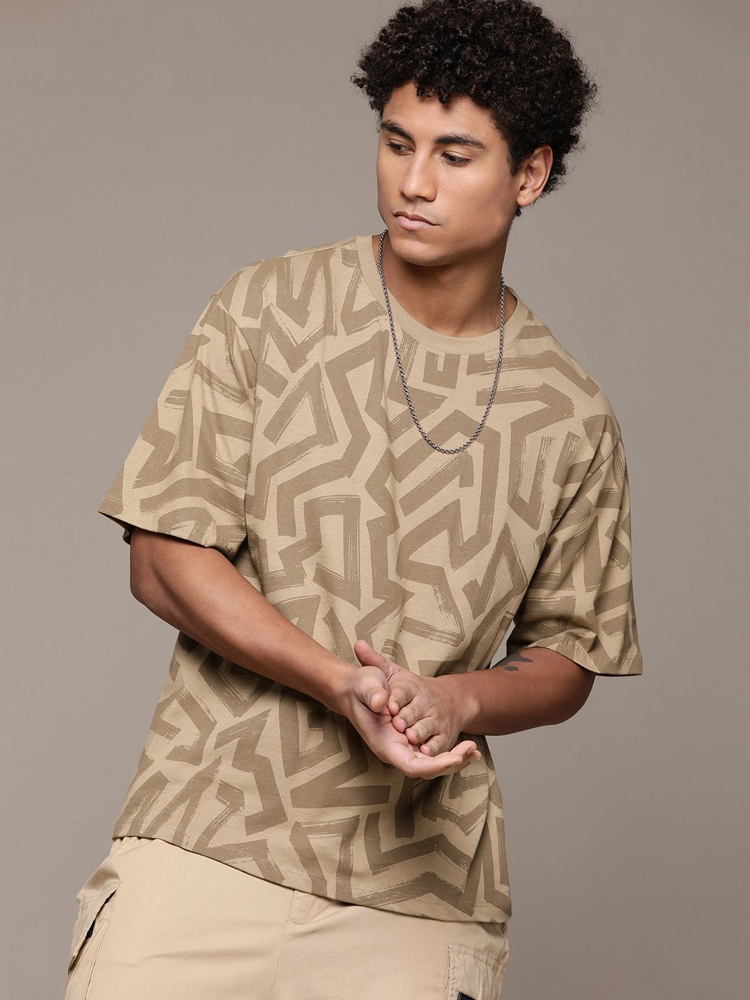 The Roadster Lifestyle Co. Printed Pure Cotton T-shirt