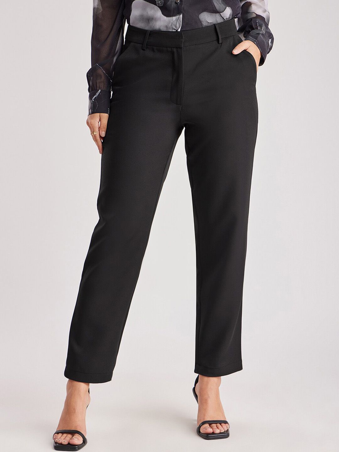 FableStreet Women Straight Fit Trousers