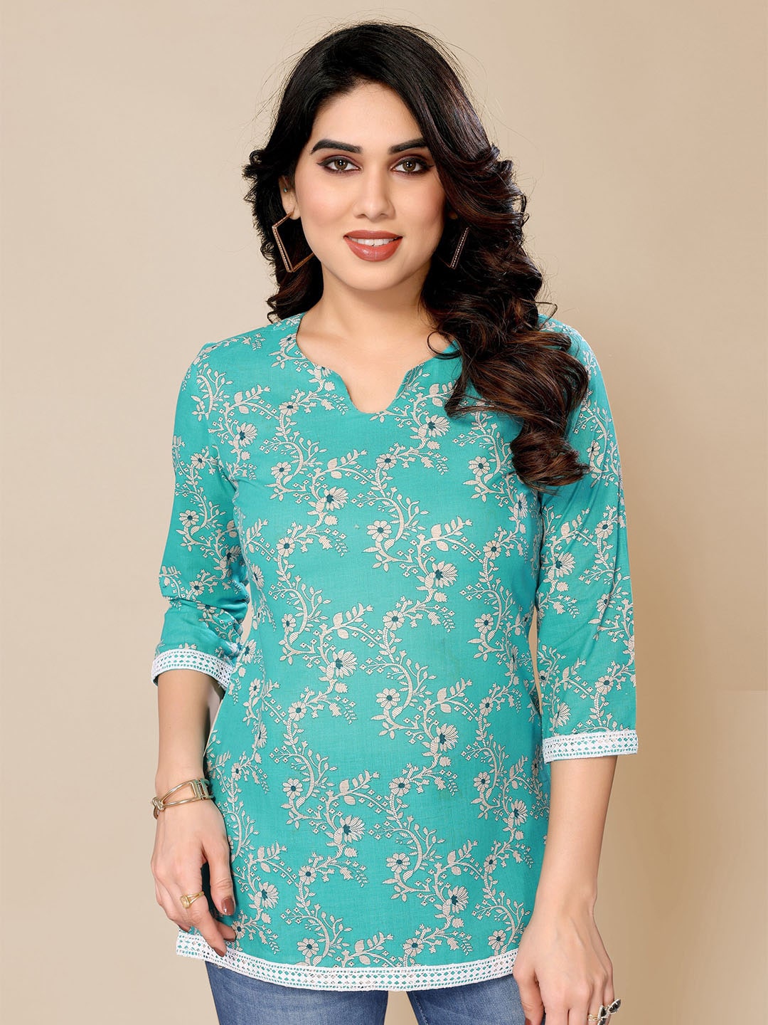 PYARI - A style for every story Floral Printed Cotton Top Price in India