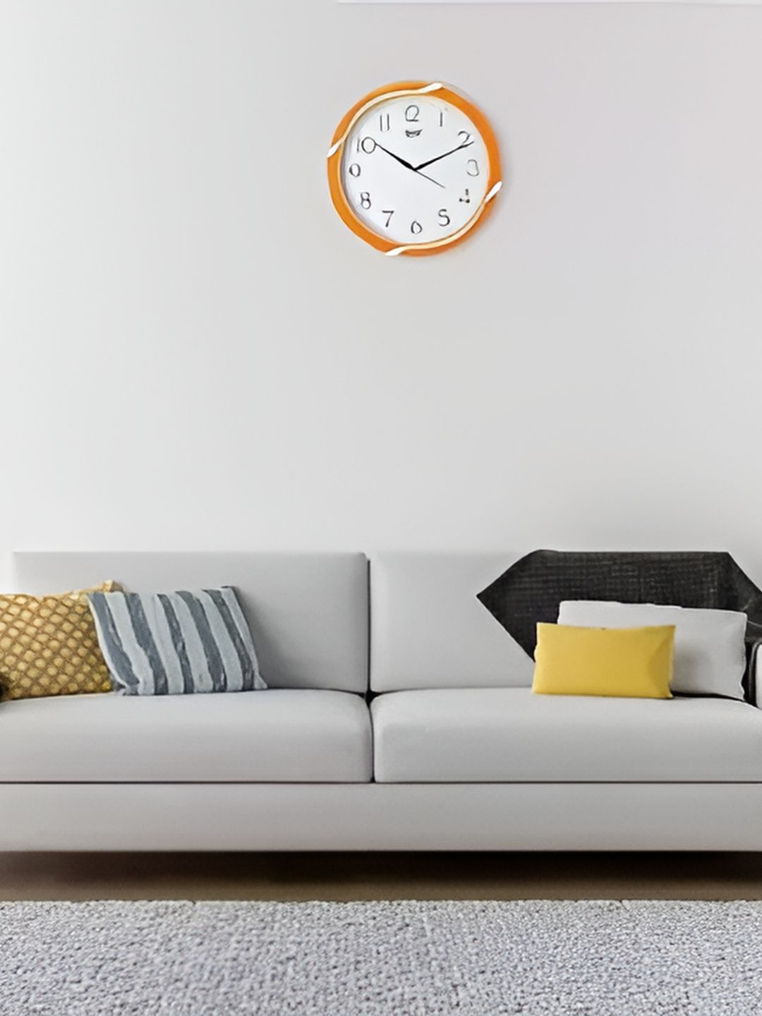Ajanta Ajanta Orange Round Textured Traditional Wall Clock