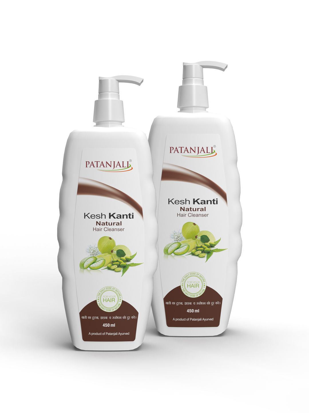 Patanjali Set of 2 Kesh Kanti Natural Hair Cleanser for Thick & Shiny Hair - 450 ml Each