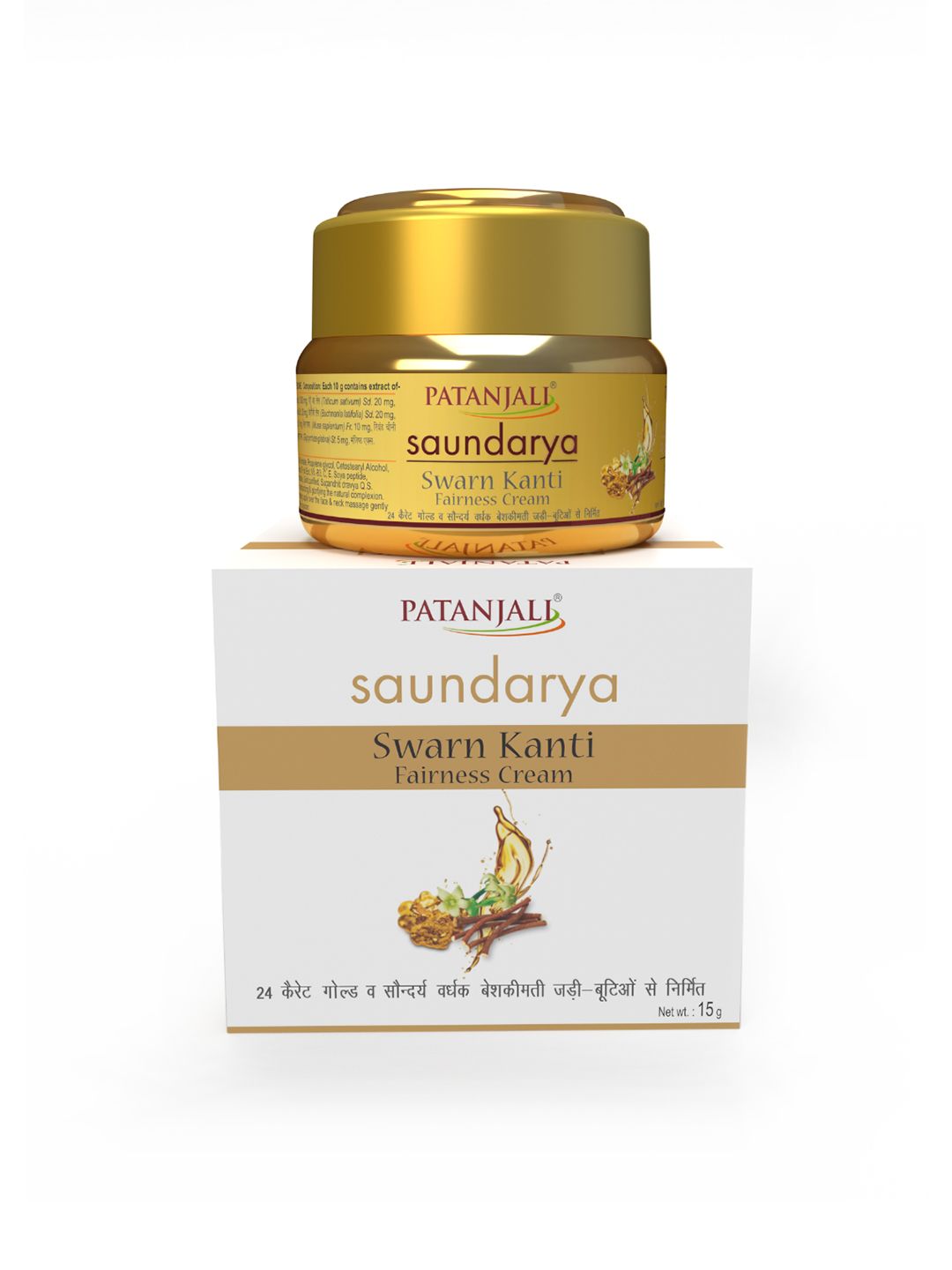 Patanjali Swarn Kanti Fairness Cream with Gold & Fruits Extracts - 15 g