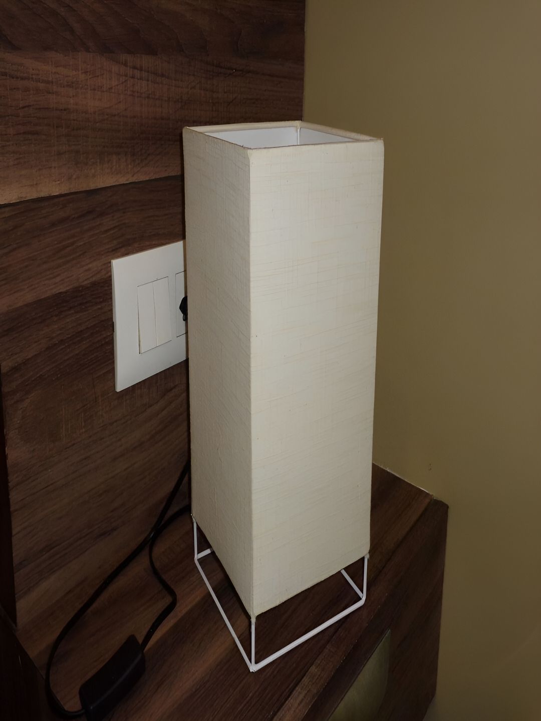 Mufasa Warm Yellow Cotton Rectangle Textured High Quality Electrical Table Lamps