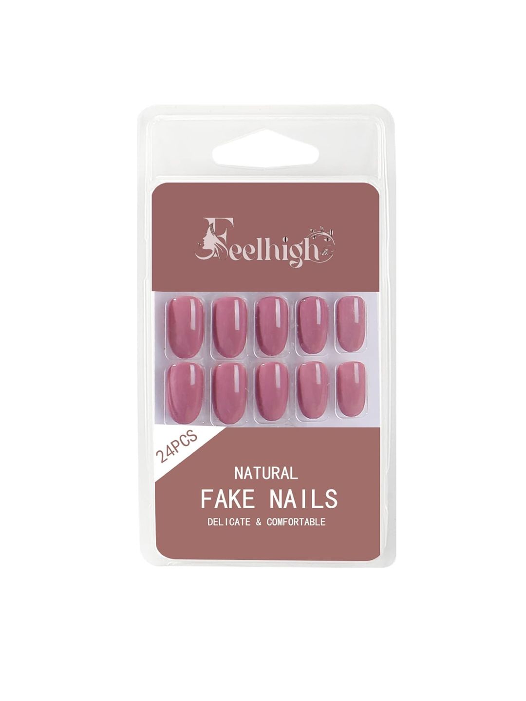 FEELHIGH 24-Pcs Stick On Waterproof Press On Nails - 06