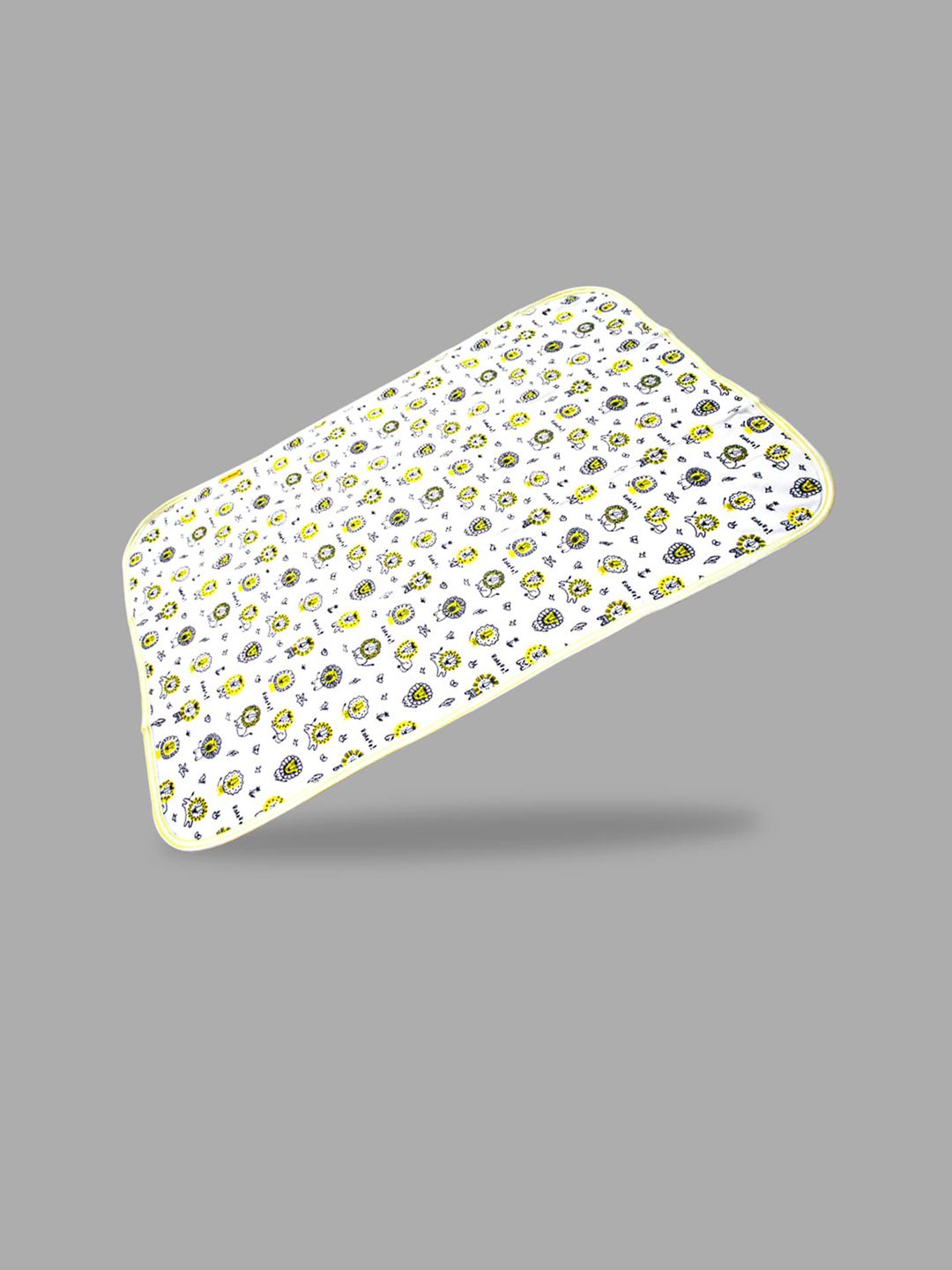 Born Babies Infants  Yellow &White Printed Cotton210 GSM Bath Towel