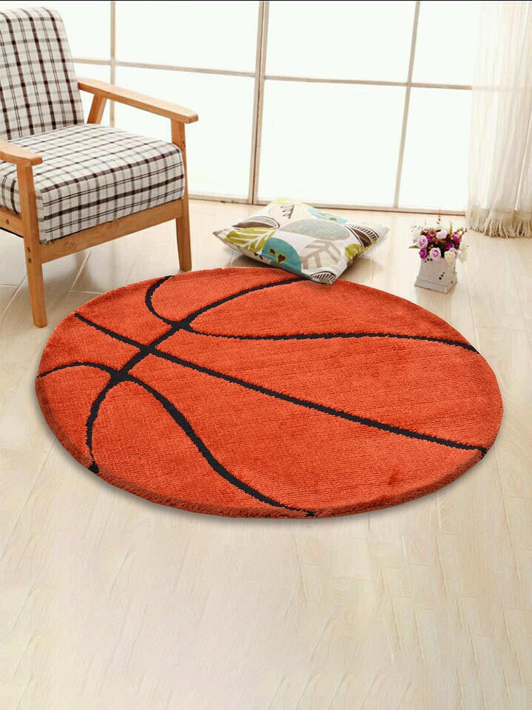 PRESTO PRESTO Orange & Black Geometric Contemporary No Shredding Carpet