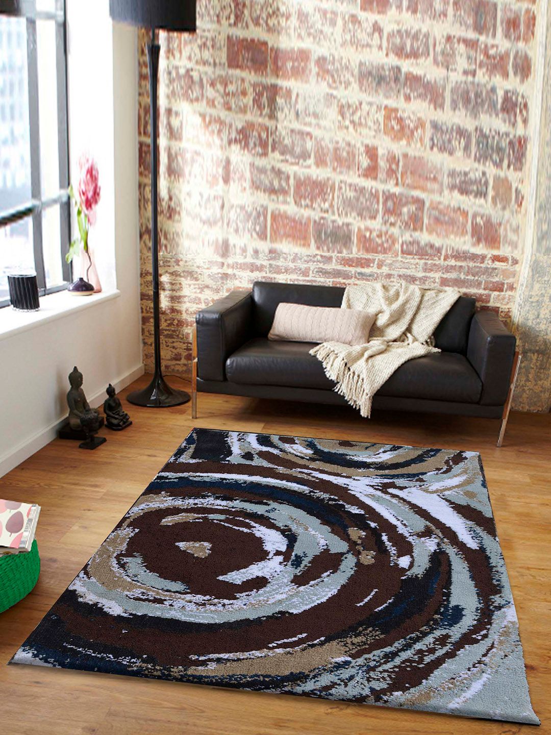 PRESTO PRESTO Brown Abstract Printed Rectangular Carpet