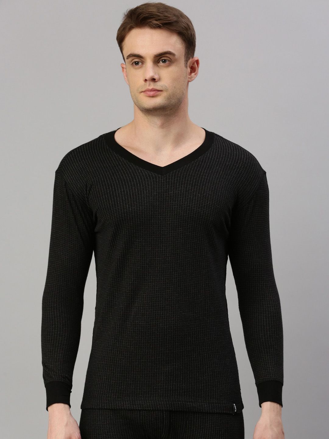 Zoiro Ribbed V-Neck Long Sleeves Thermal Top