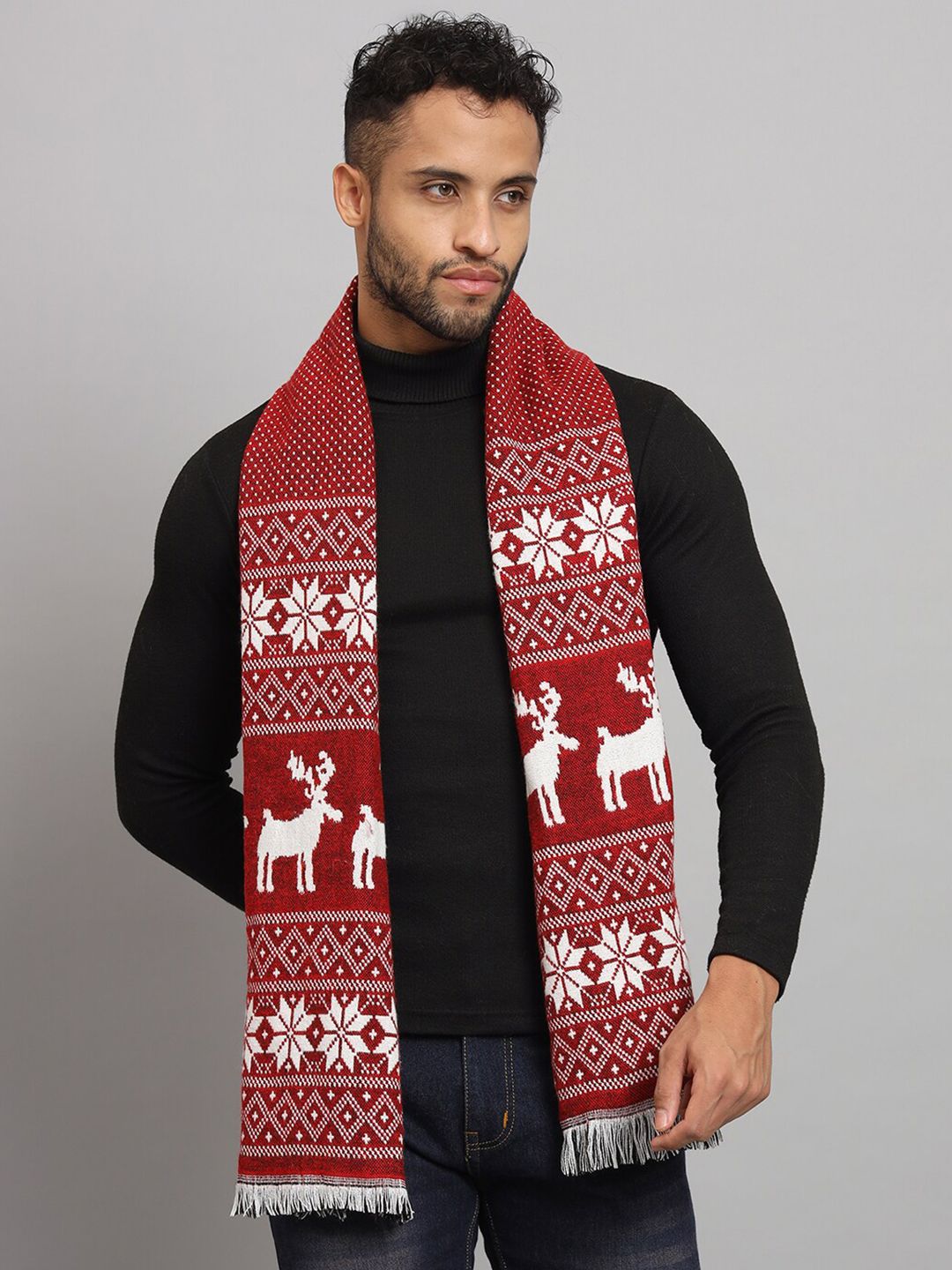 HANDICRAFT PALACE Self Design Reversible Woollen Mufflers