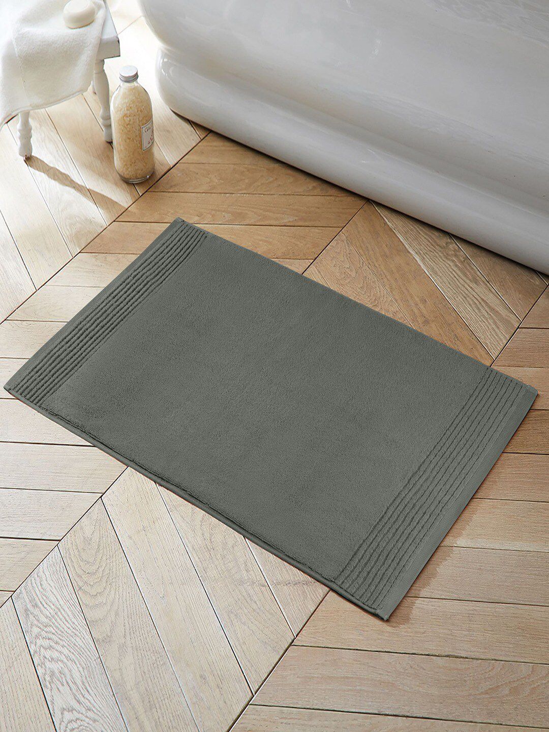 Himeya Grey 1000 GSM Cotton Bath Rugs