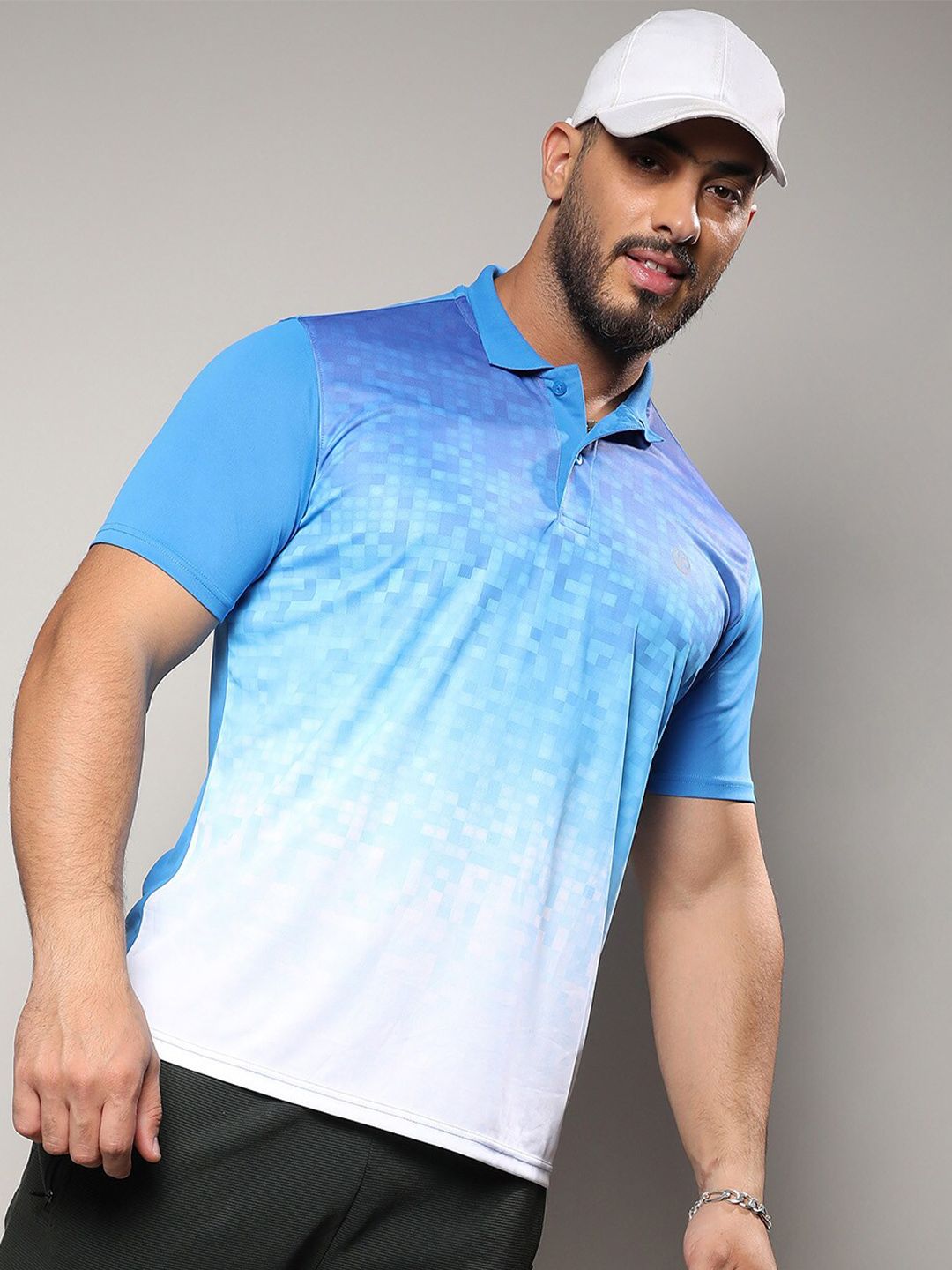 Instafab Plus Abstract Printed Polo Collar T-shirt