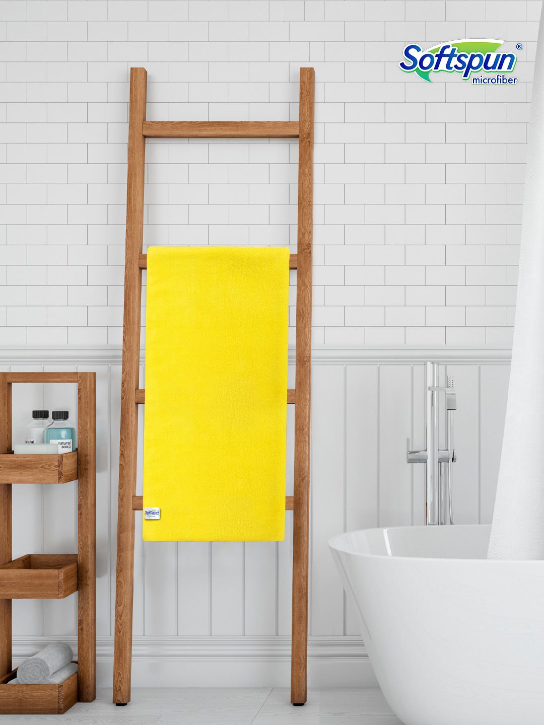 Softspun Microfiber Yellow Microfiber Anti-Bacterial Lint Free Bath Towel