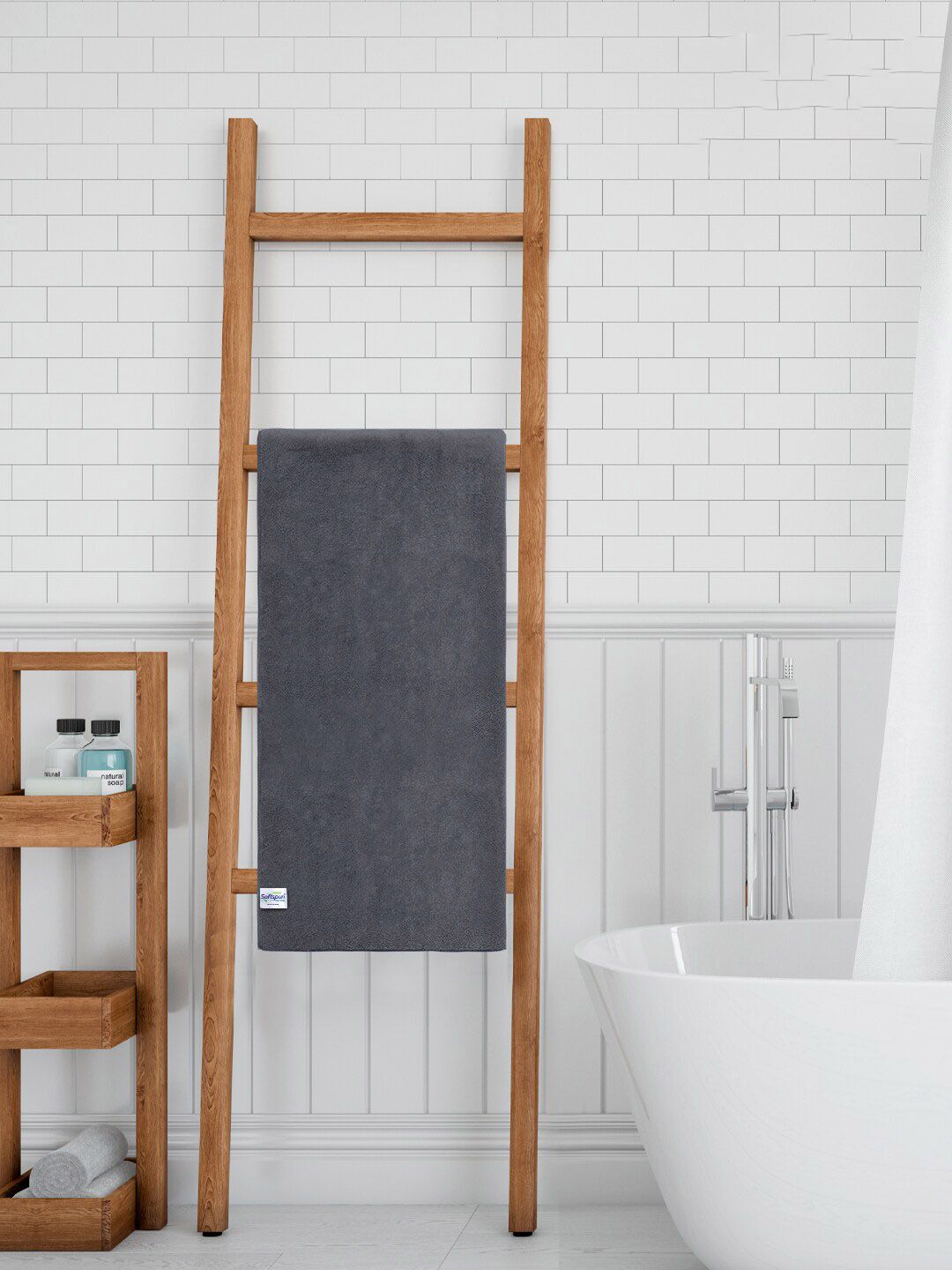 Softspun Microfiber Grey 350 GSM Bath Towel