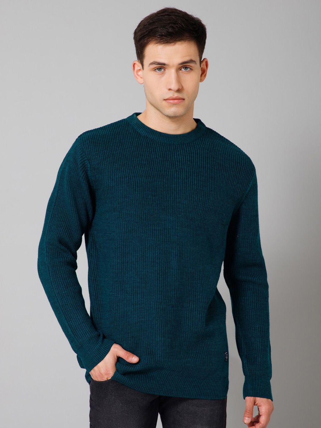 Cantabil Ribbed Round Neck Acrylic Pullover