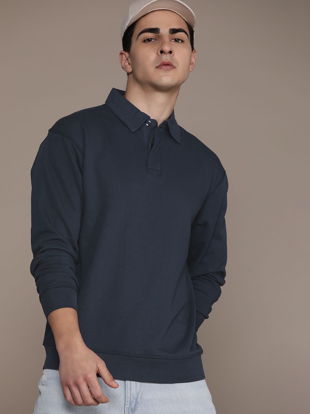 Roadster Men Polo Collar T-shirt