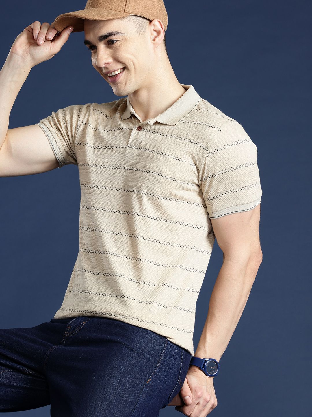 Mast & Harbour Men Polo Collar T-shirt