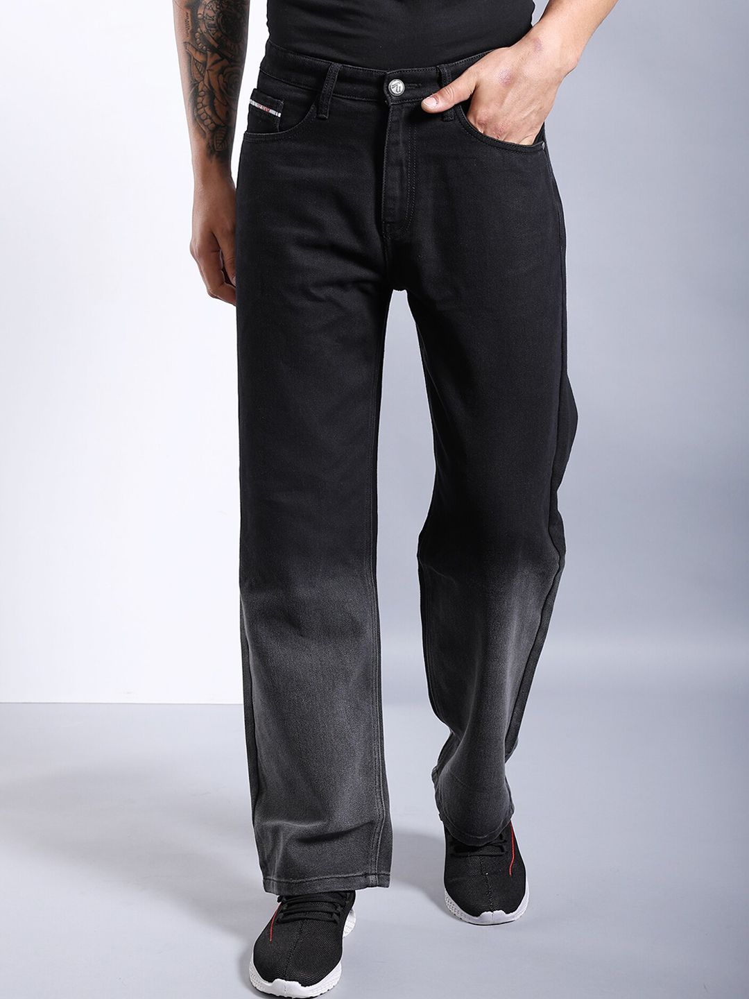 The Indian Garage Co Men Light Fade Mid-Rise Stretchable Relaxed Fit Jeans
