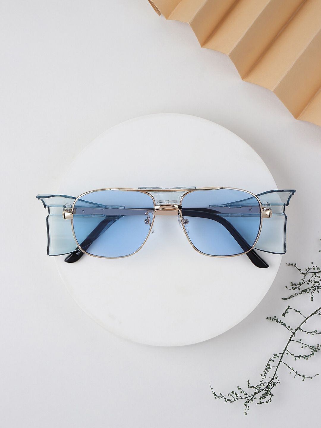 The Roadster Lifestyle Co. UV Protected Lens Navigator Square Sunglasses mrf silver blue