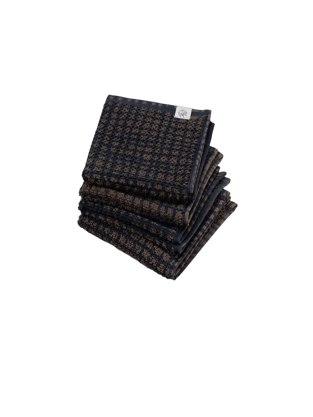 Himeya Brown 4 Pieces Checked 500 GSM Pure Cotton Face Towels