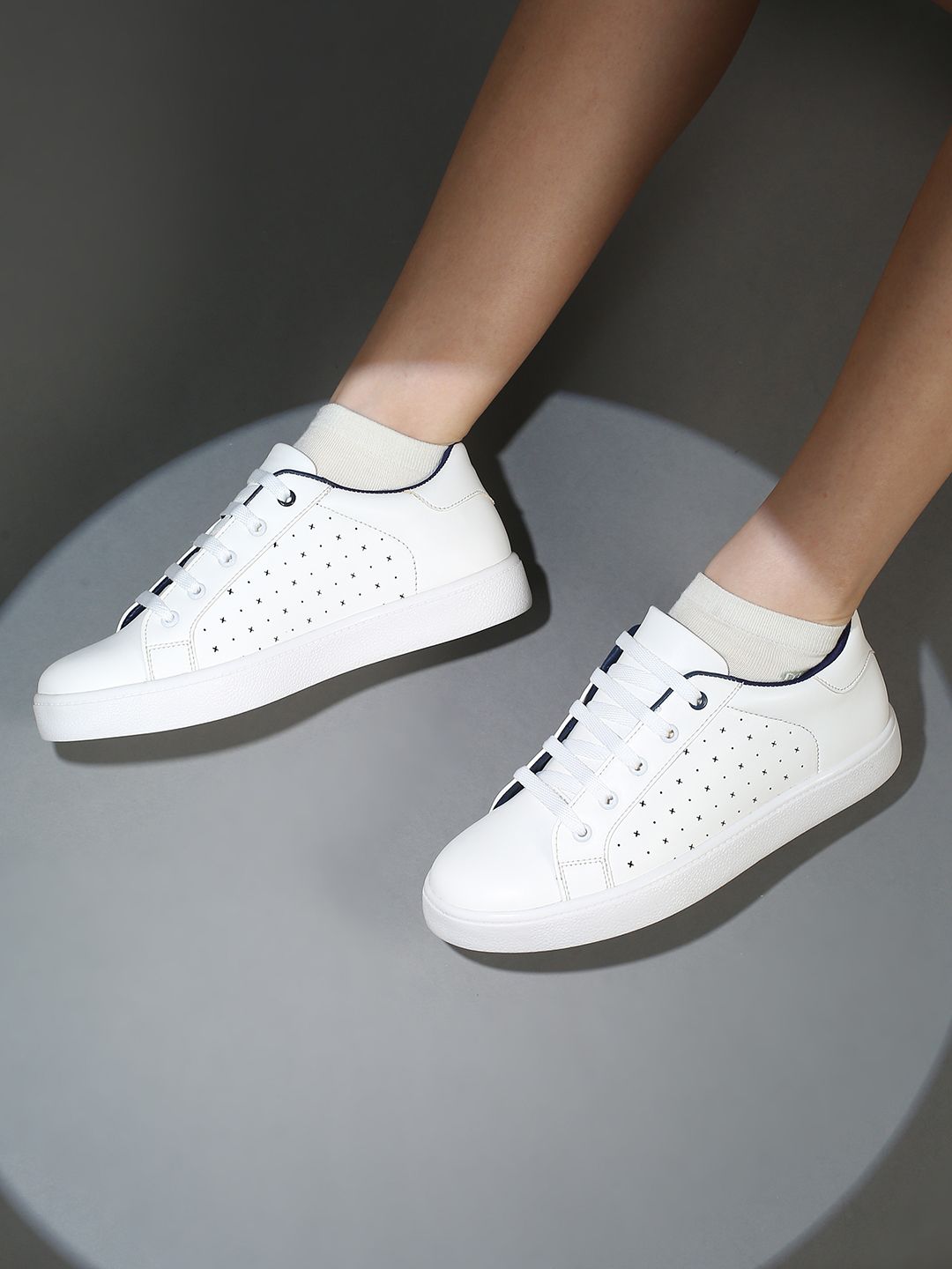 Inc 5 Women Perforations Comfort Insole Sneakers With Laser Cuts