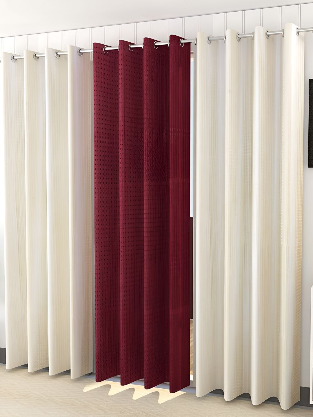 Kraftiq Homes 3 Pieces Room Darkening Door Curtain
