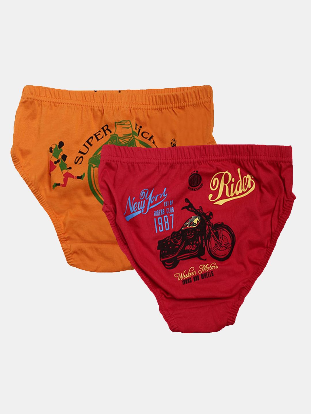 Dollar Kids Care Pack Of 2 Boys Printed Pure Cotton Basic Briefs MKKB-001-PO2-ASST