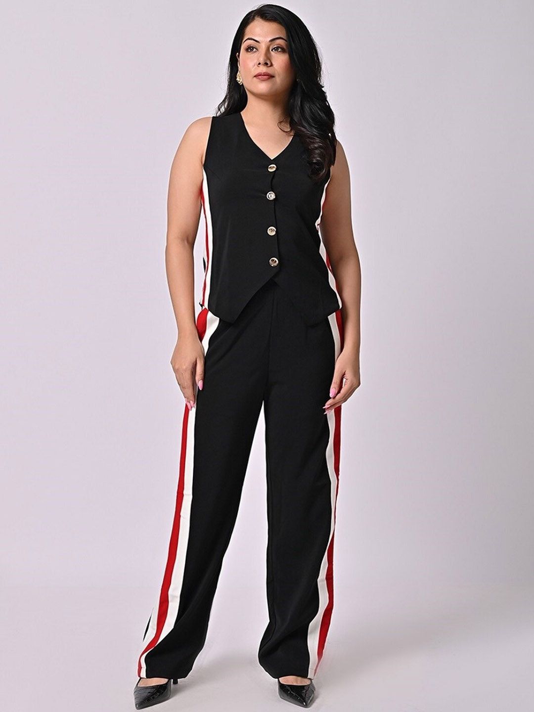 MISSY Women Black Comfort High-Rise Trousers Price in India