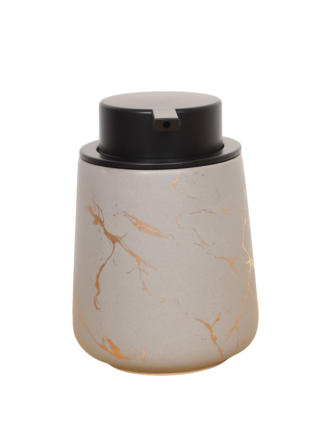 FabSeasons Beige Abstract Soap Dispenser With Pump Ceramic Bathroom Accessories