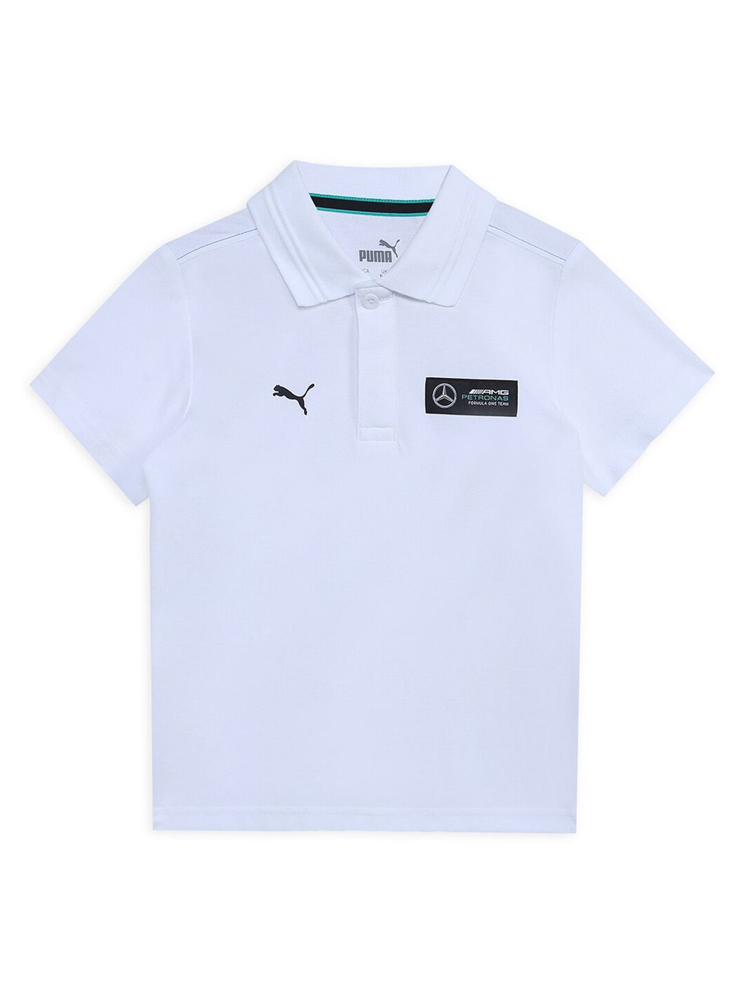 PUMA Motorsport Kids Mercedes-AMG PETRONAS Youth Pique Polo Collar Cotton T-shirt deal from myntra PUMA Motorsport Kids Mercedes-AMG PETRONAS Youth Pique Polo Collar Cotton T-shirt deal from myntra