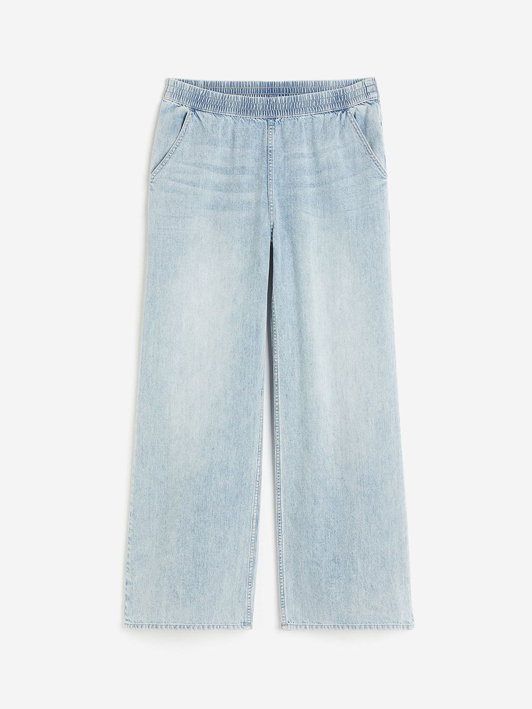 H&M Women Pure Cotton Wide Denim Joggers