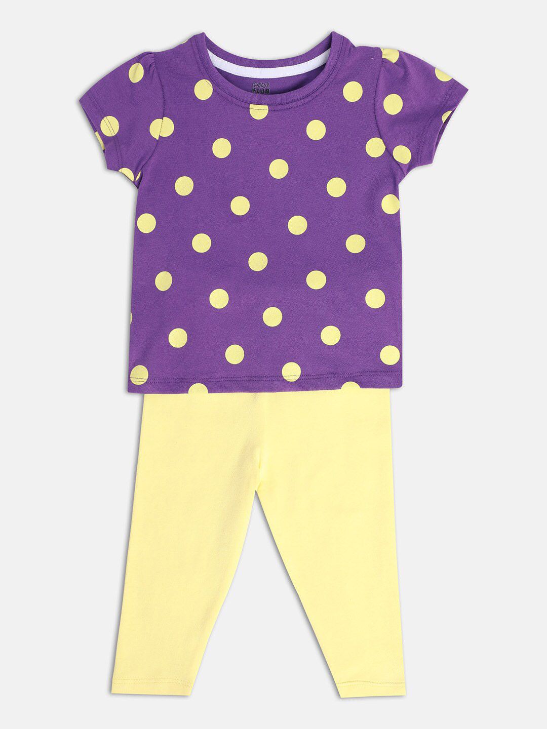 MINI KLUB Infants Girls Pack OF 2 Polka Dot Printed T-shirt & Trousers