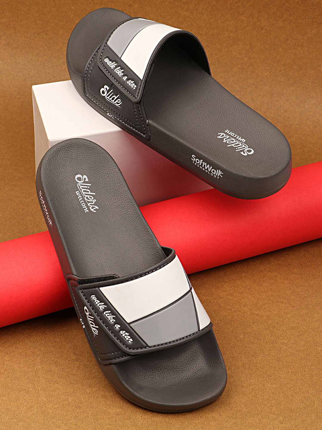 WELCOME Men Lightweight & Comfortable Arch Support Durable Anti-Skid Sliders