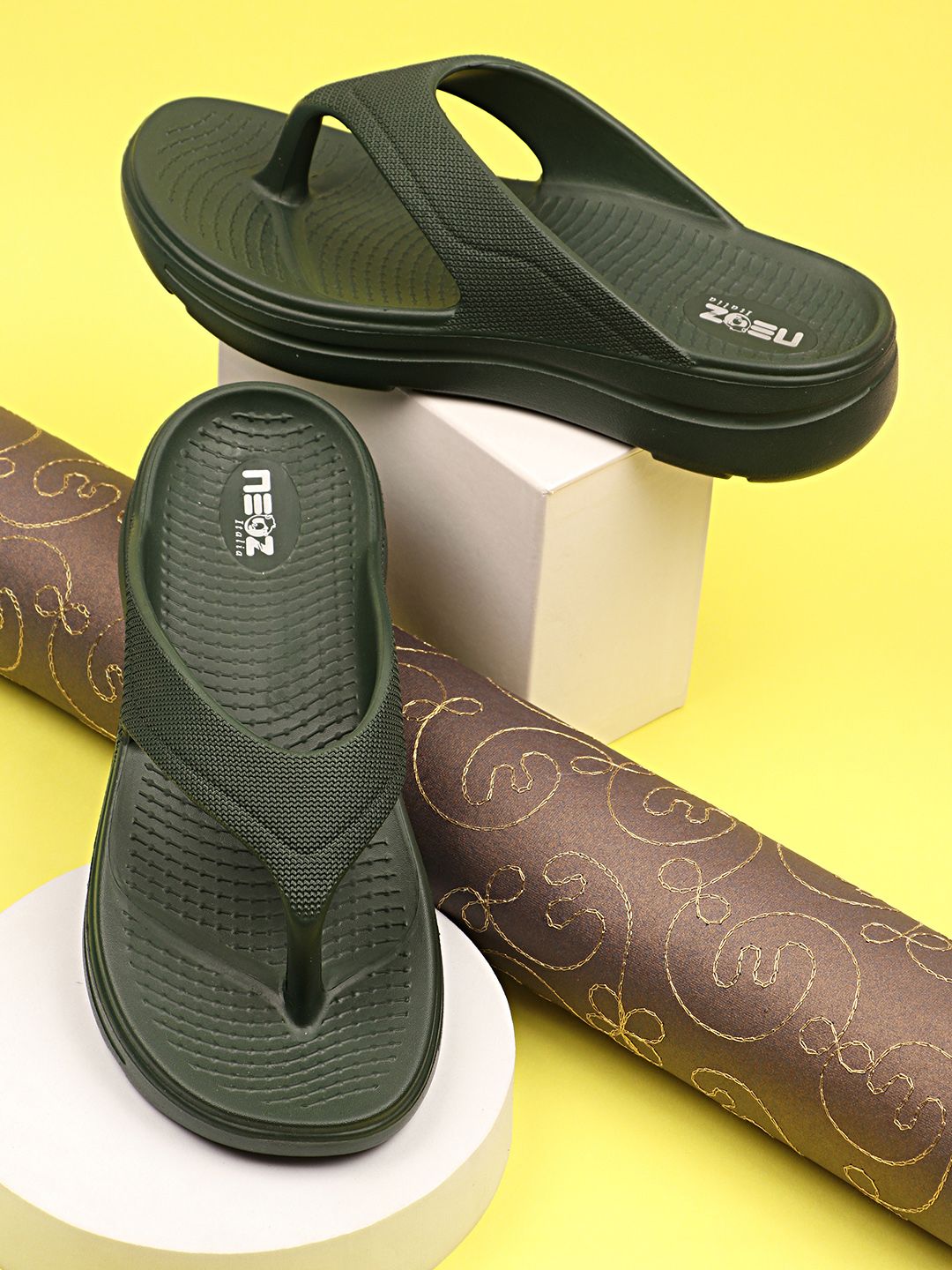 NEOZ Men Levirex Lightweight Arch Support Durable Anti-Skid & Comfortable Flip Flops