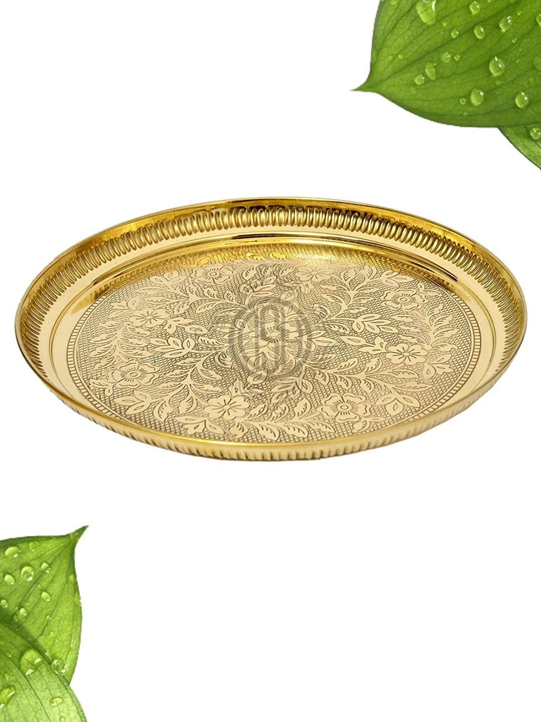 DSH Crafting Your Curiosity Brass 2 Piece Easy to Clean Navratri Pooja Thali