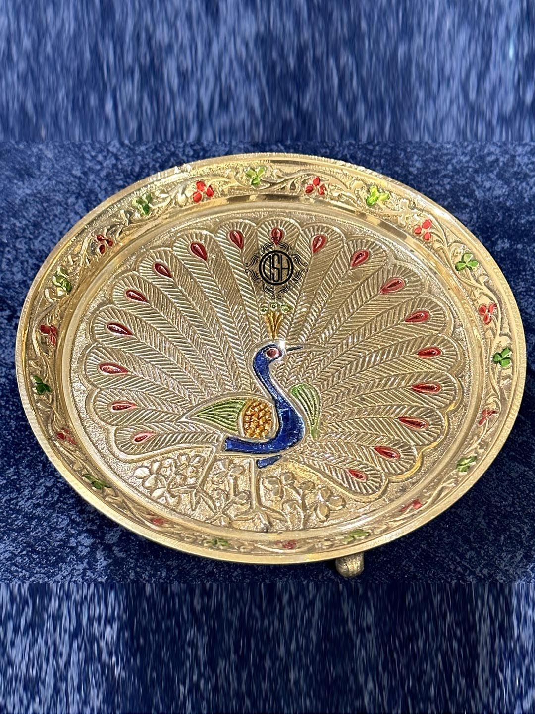 DSH Crafting Your Curiosity Brass Easy to Clean Navratri Pooja Thali