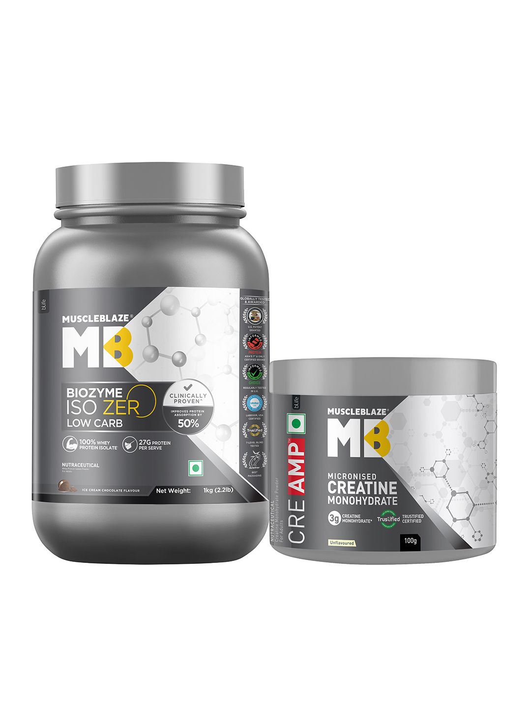 MuscleBlaze MuscleBlaze MuscleBlaze Biozyme Iso-Zero Proteins & Creatine Monohydrate-1.1 kg