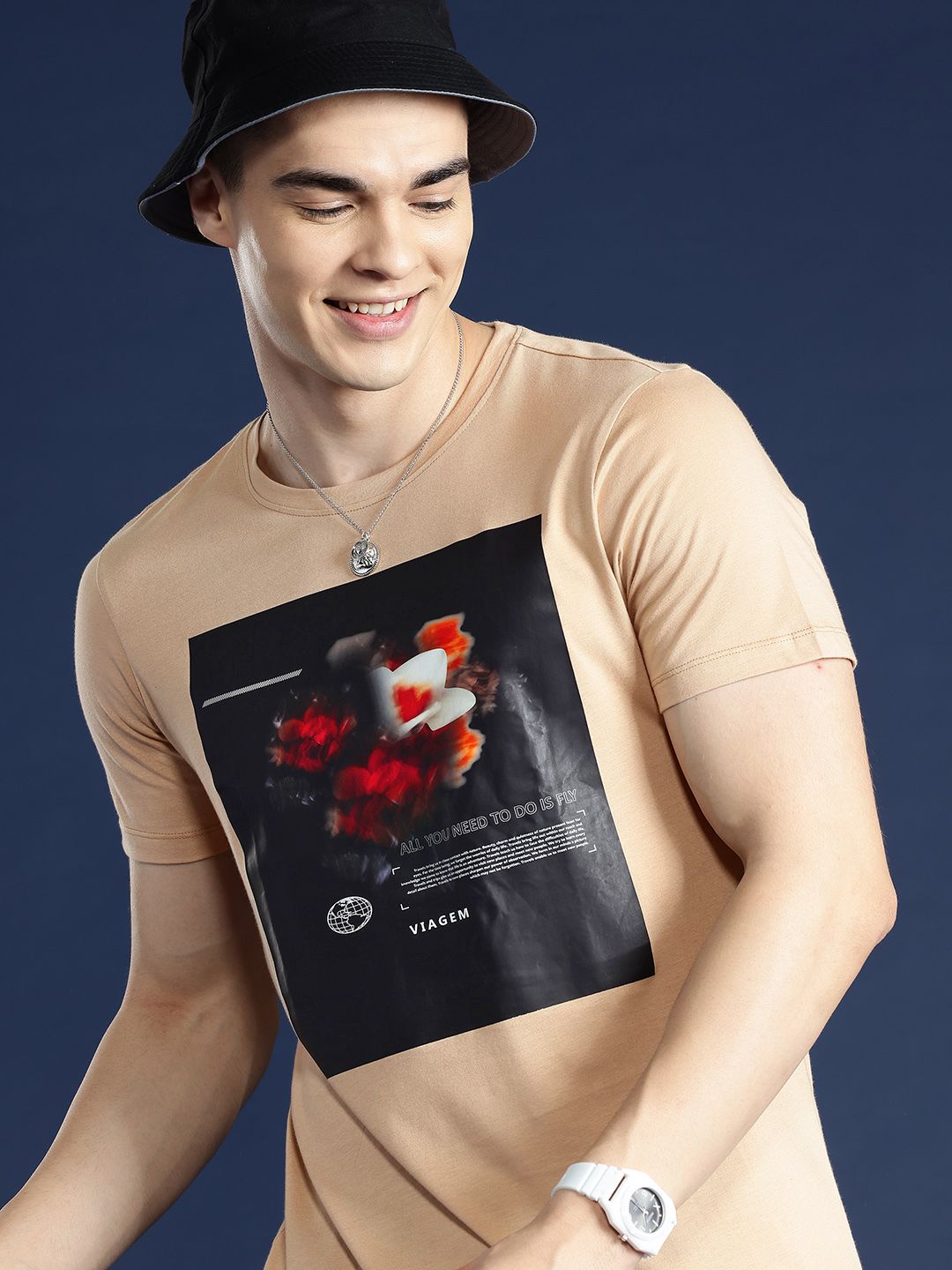 Mast & Harbour Men Graphic Printed Regular Fit T-shirt