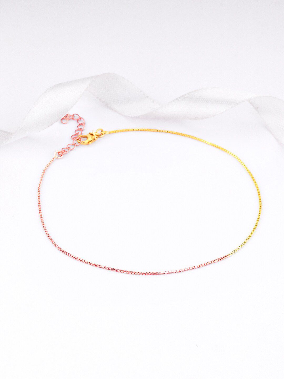 GIVA GIVA German Silver Rose Gold Plated Anklet